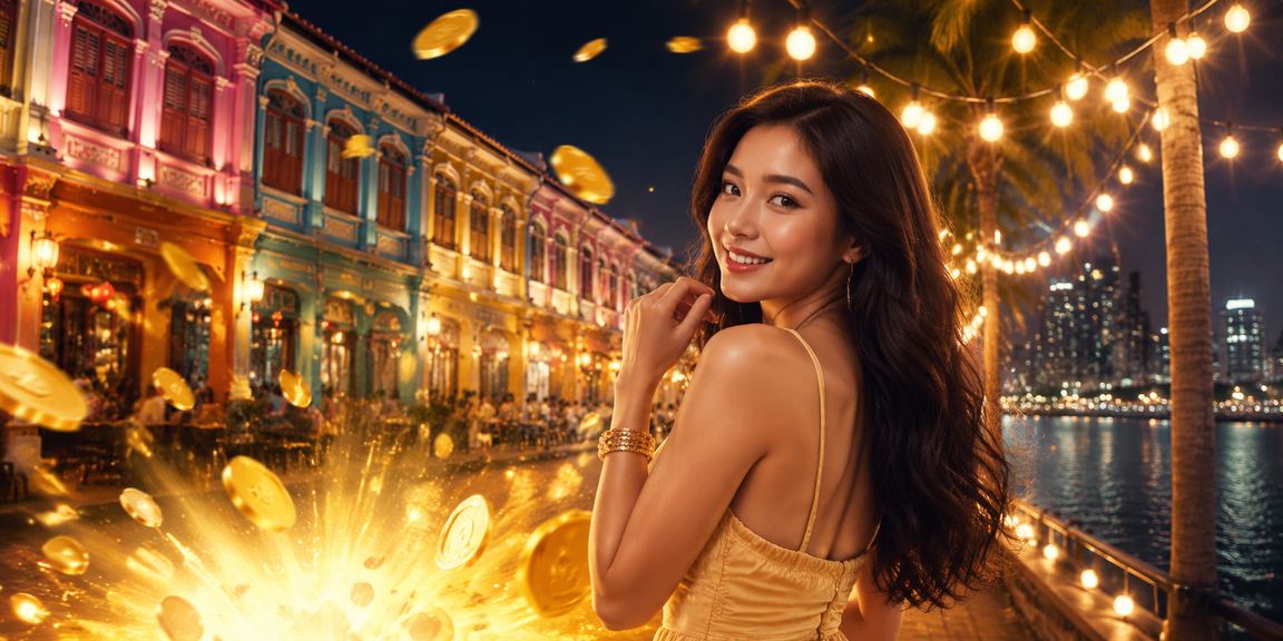 Mesin slot berwarna-warni dalam kasino